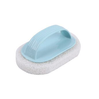 Губка скребок с держателем 14х8х5 см 1 шт. Голубой