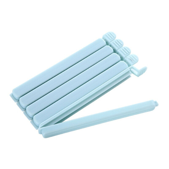 Зажимы для пакетов 15,5х1,3 см 5 шт. Голубой