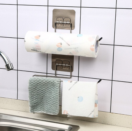 Держатель для полотенец из нержавеющей стали 26х5,3 см 1 шт. Платина