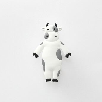 Крючок декоративный Коровка 11,3х7,5 см 1 шт. Белый