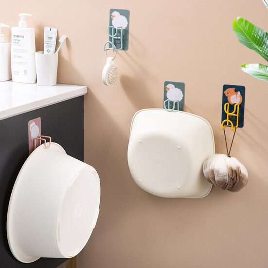 Настенный крючок Овечка органайзер 12,5х6,5х6 см 1 шт. Бирюзовый