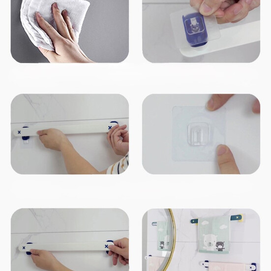 Держатель для полотенец настенный 41,8х3,2х5 см 1 шт. Розовый