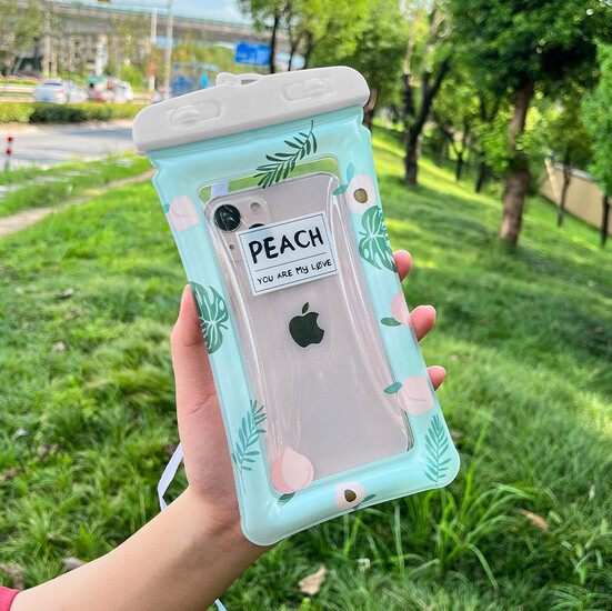 Водонепроницаемый чехол надувной 22х11 см 1 шт. Бирюзовый