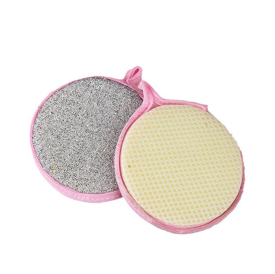 Губка двусторонняя мочалка скребок 12 см 1 шт. Разных цветов