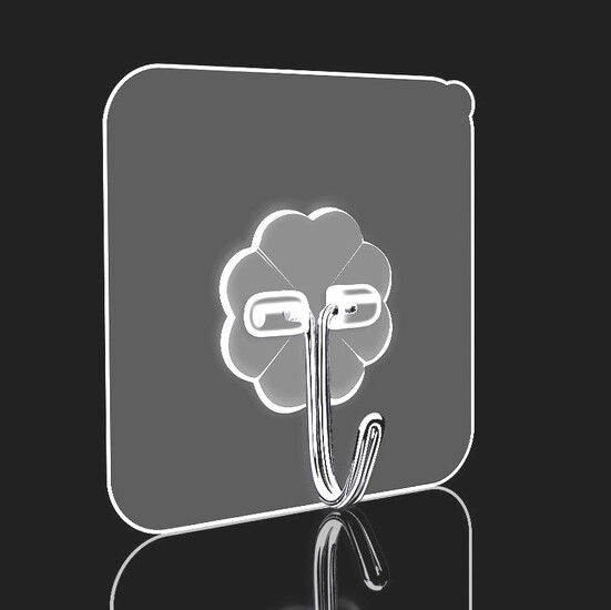 Крючок Универсальный метал 1,2 мм ПВХ 6х6 см 12 шт. Прозрачный