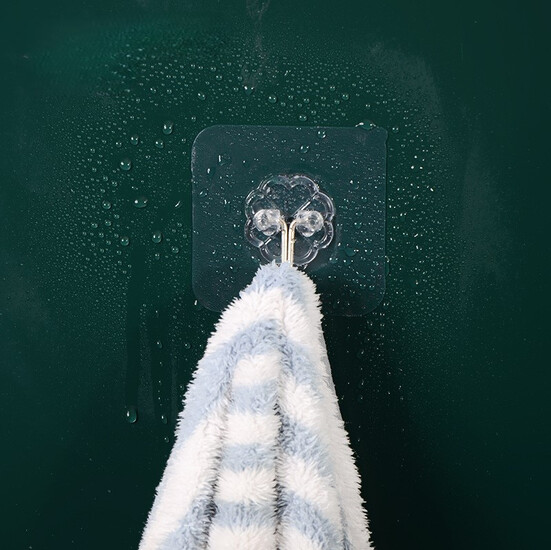 Крючок Универсальный метал 1,2 мм ПВХ 6х6 см 12 шт. Прозрачный