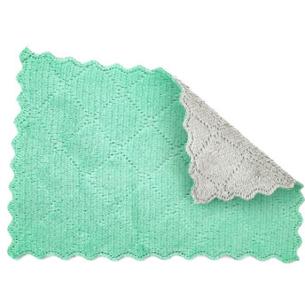 Салфетка из микрофибры двусторонняя 18х14 см 1 шт. Серо-бирюзовая