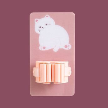 Настенный держатель Котик для уборочного инвентаря 13х6,5х5 см 1 шт. Розовый