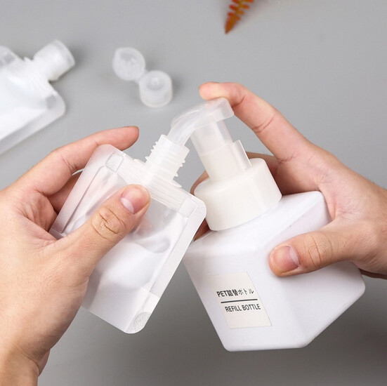 Дорожный флакон многоразовая емкость для косметики на 100 мл 1 шт. Прозрачный