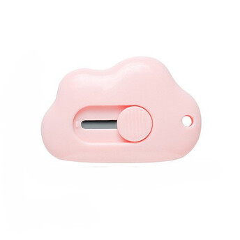 Нож канцелярский автоматический Тучка 57х38 мм 1 шт. Розовый