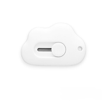 Нож канцелярский автоматический Тучка 57х38 мм 1 шт. Белый