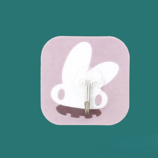 Крючок Заяц ПВХ+метал 7,5х7,5 см 1 шт. Розовый