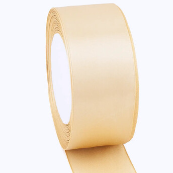 Лента атласная 4 см Бежевый 1 рулон +-23 м