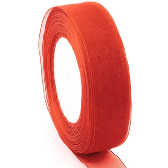 Лента органза 2,5 см Красный 1 рулон +-45 м