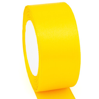 Лента атласная 5 см 1 рулон +-23 м Золотисто-желтый