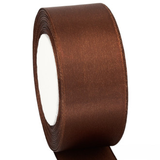 Лента атласная 5 см 1 рулон +-23 м Коричневый