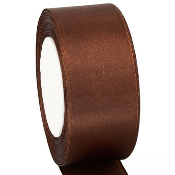 Лента атласная 5 см 1 рулон +-23 м Коричневый