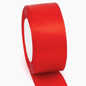 Лента атласная 5 см 1 рулон +-23 м Красный