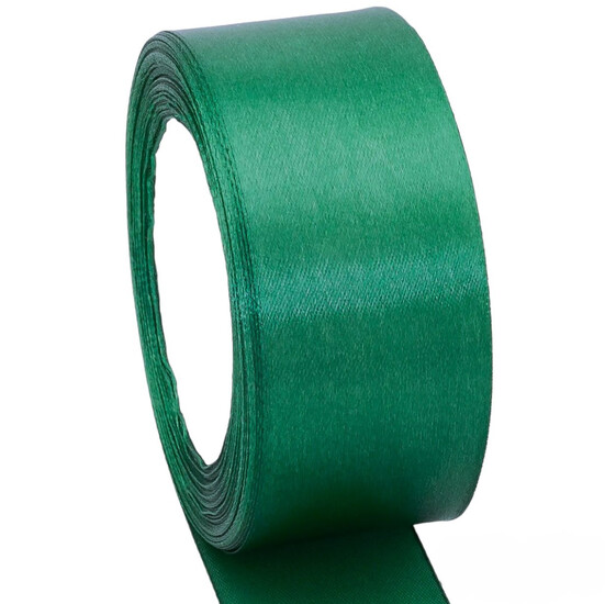 Лента атласная 5 см 1 рулон +-23 м Зеленый темный