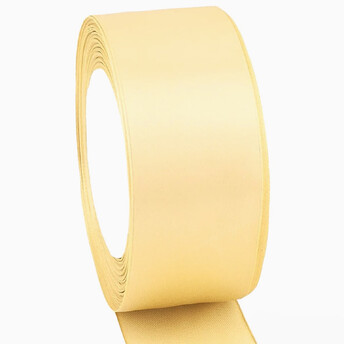 Лента атласная 5 см 1 рулон +-23 м Золото светлое