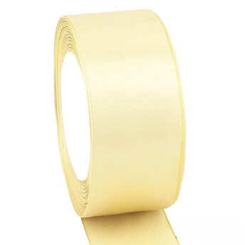 Лента атласная 4 см 1 рулон +-23 м Золото светлое