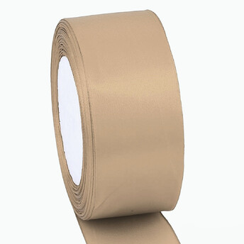 Лента атласная 4 см 1 рулон +-23 м Коричневый светлый