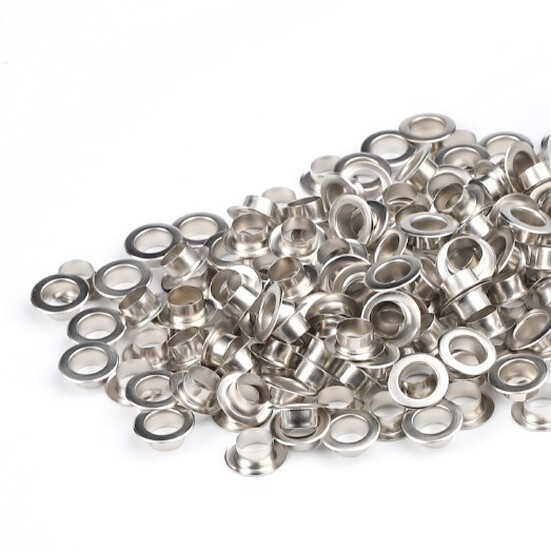 Люверсы плоская втулка+шайба №150 7,8х4,3 мм Ø 4 мм 50 шт. Платина