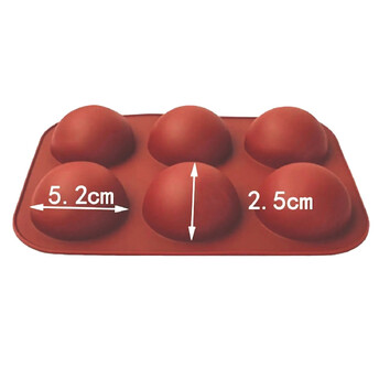 Форма силиконовая 19х13 см 6 Моти Ø 5,2х2,5 см 1 шт. Кирпичный