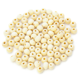 Бусины деревянные +-50 шт. 10 мм отверстие 3 мм Натуральный