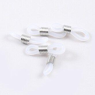 Коннектор для очков 20х4,5 мм +-100 шт. силикон Белый Платина