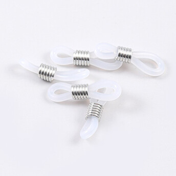 Коннектор для очков 20х4,5 мм +-100 шт. силикон Белый Платина