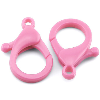 Карабин пластиковый 26 мм 10 шт. Розовый светлый