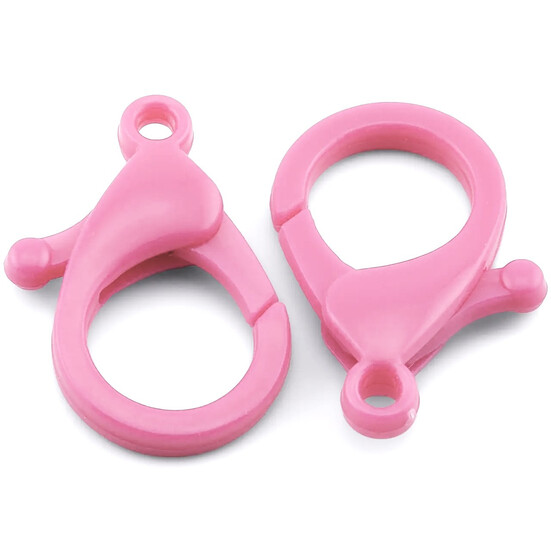 Карабин пластиковый 26 мм 10 шт. Розовый светлый