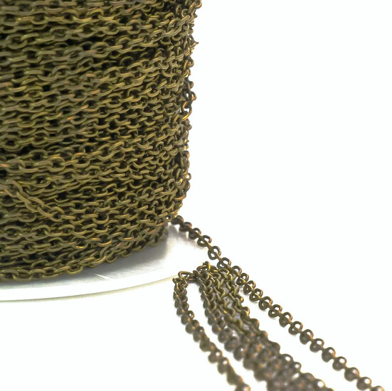 Цепь для рукоделия 3,4х4,4х0,8 мм Античное золото 1 метр