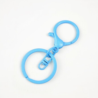 Карабин с кольцом основа для брелка карабин 34 мм кольцо 30 мм 67 мм 1 шт. Голубой