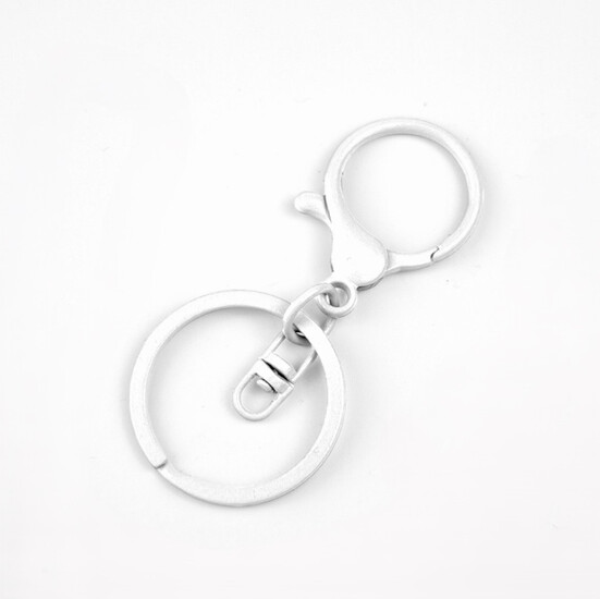 Карабин с кольцом основа для брелка карабин 34 мм кольцо 30 мм 67 мм 1 шт. Белый
