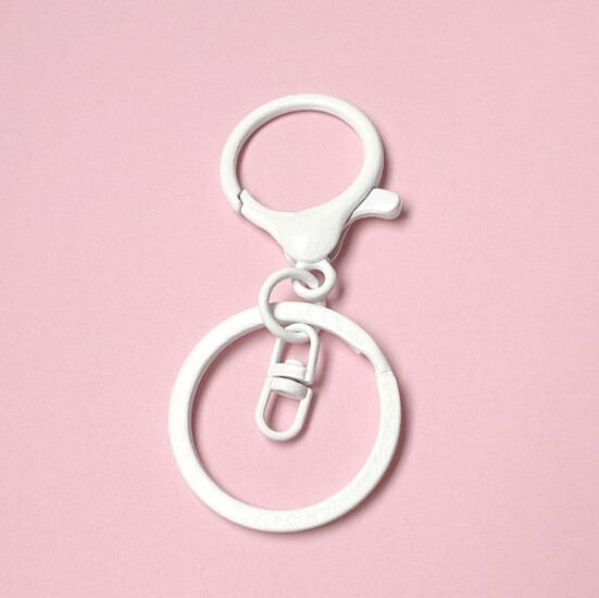 Карабин с кольцом основа для брелка карабин 34 мм кольцо 30 мм 67 мм 1 шт. Белый