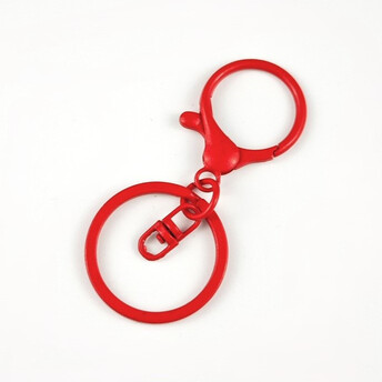 Карабин с кольцом основа для брелка карабин 34 мм кольцо 30 мм 67 мм 1 шт. Красный