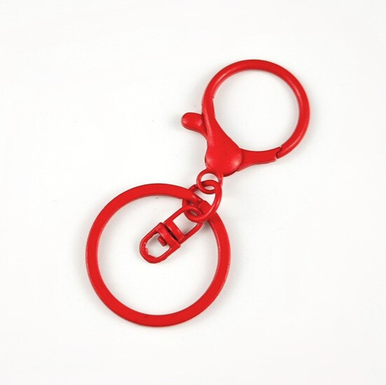 Карабин с кольцом основа для брелка карабин 34 мм кольцо 30 мм 67 мм 1 шт. Красный