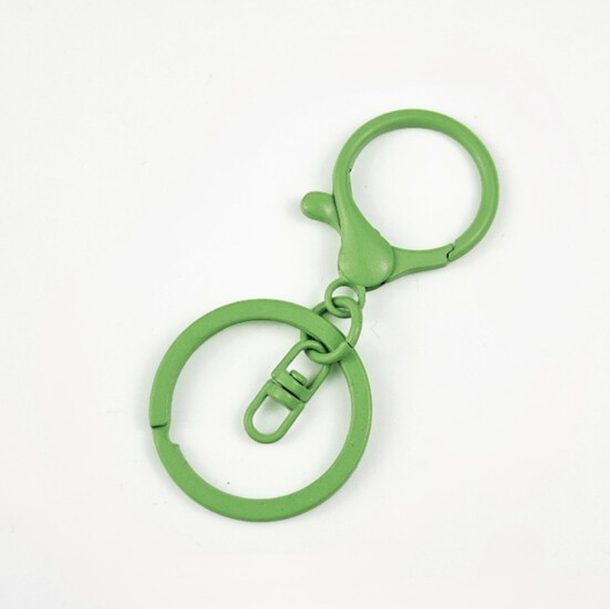 Карабин с кольцом основа для брелка карабин 34 мм кольцо 30 мм 67 мм 1 шт. Зеленый