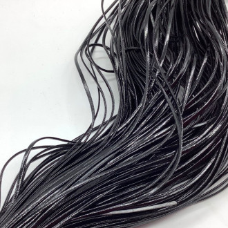 Шнур кожзам мягкий полиуретан 2х1,5 мм 1 м Черный