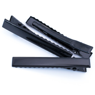 Уценка!!! Основа для заколки Крокодил прямоугольник 55х8 мм Черный 10 шт.