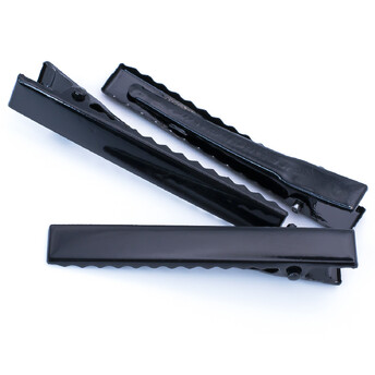 Уценка!!! Основа для заколки Крокодил прямоугольник 55х8 мм Черный 10 шт.