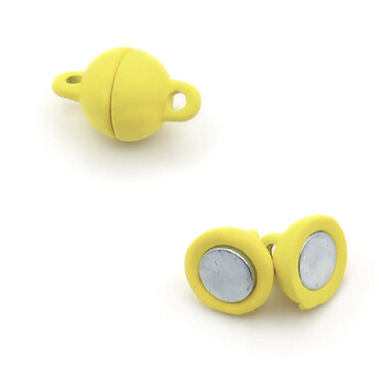 Замок магнитный Шар 8 мм Желтый яркий 1 шт.