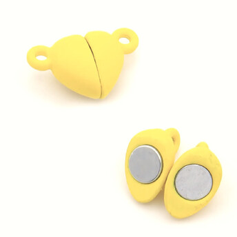 Замок магнитный Сердце 15х10 мм Желтый яркий 1 шт.