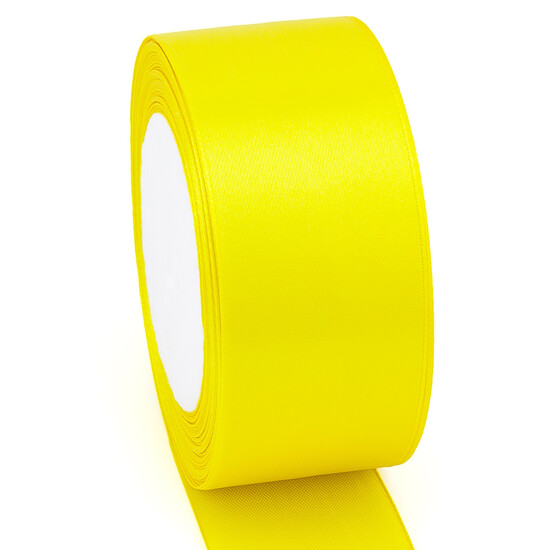 Лента атласная 5 см 1 рулон +-23 м Желтый