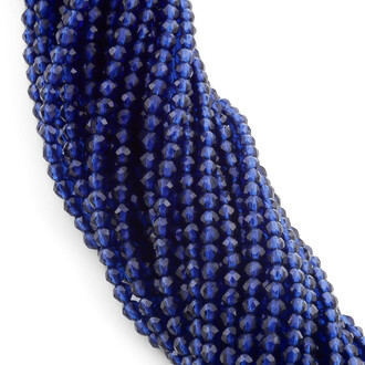 Бусины Шпинель огранка круглая 2 мм Ø 0,5 мм +-200 шт. нить 37 см Синий темный 8