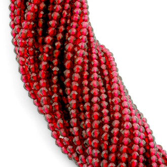 Бусины Шпинель огранка круглая 2 мм Ø 0,5 мм +-200 шт. нить 37 см Красный 15