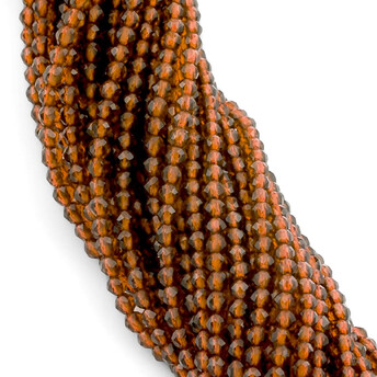 Бусины Шпинель огранка круглая 2 мм Ø 0,5 мм +-200 шт. нить 37 см Коричневый 12