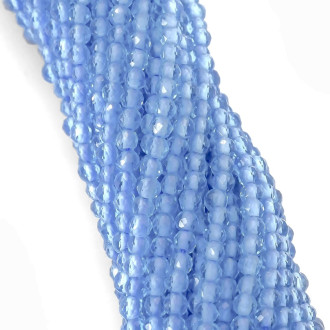 Бусины Шпинель огранка круглая 2 мм Ø 0,5 мм +-200 шт. нить 37 см Голубой 38